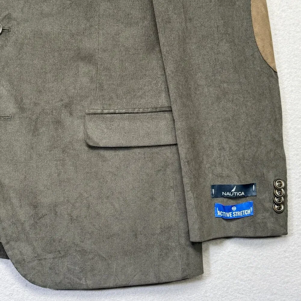 Nautica Men's Modern-Fit Faux-Suede Sport Coat Bright Blue 38R $295